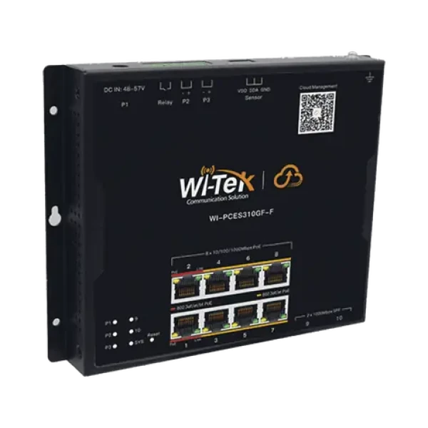 Wi-Tek WI-PCES310GF Cloud PoE switch 8x RJ45 + 2x SFP / 120W (WI-PCES310GF)
