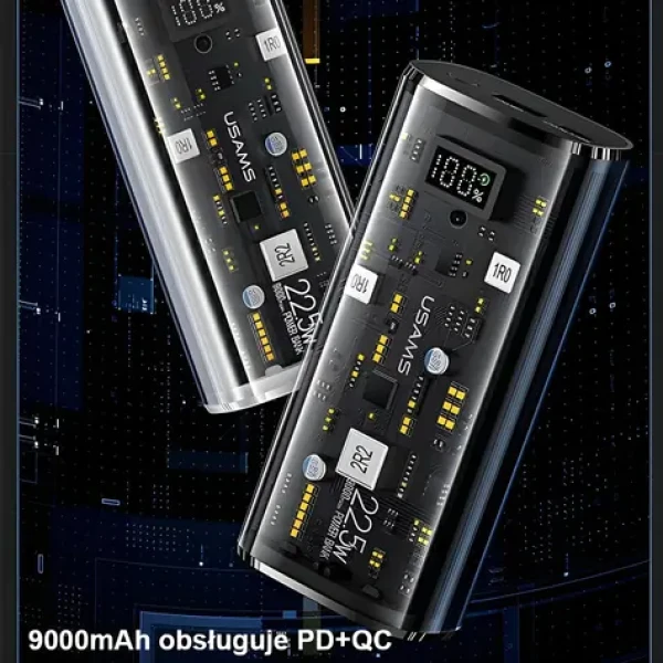 USAMS US-CD189 biela / Power Bank / 9000 mAh / PD 20 W / QC 3.0 / LED displej (10KCD18902)
