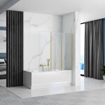 REA - Skladacia vaňová zástena Agat-3 120 BRUSH GOLD REA-W2501
