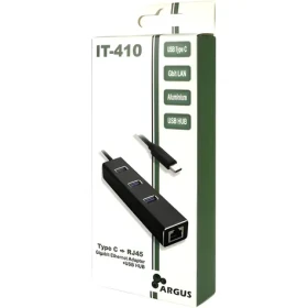 Inter-tech Argus IT-410 čierna / USB-C húb / Gigabit Ethernet / 3x USB 3.0 (88885440)