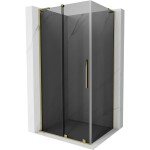 MEXEN/S - Velar L sprchovací kút, posuvné dvere 110 x 90, grafit, zlato 871-110-090-43-50