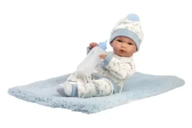 Llorens 63509 NEW BORN CHLAPČEK - realistická bábika bábätko s celovinylovým telom - 35 cm