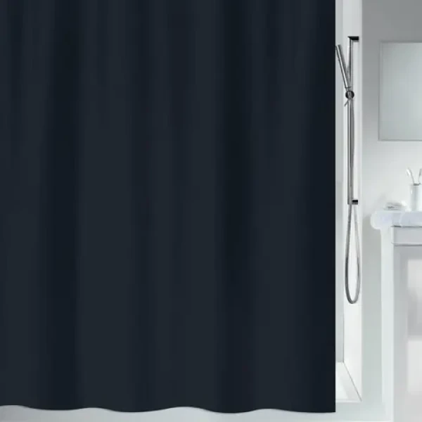 Spirella Primo sprchový záves 180 x 200 cm čierny/polyester (7610583059536)