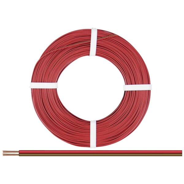 Donau Elektronik 250-08-25 opletenie / lanko 2 x 0.50 mm² červená, hnedá 25 m; 250-08-25