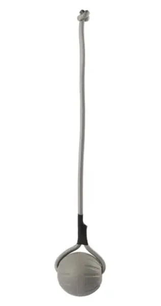 Huhubamboo Loptička na šnúre šedý M / Hračka pre psov / Pláva / EVA (355862)