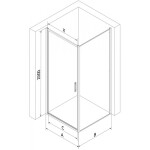 MEXEN/S - Exo sprchovací kút dvere krídlové 90 x 80, transparent, čierna 817-090-080-70-00