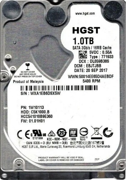 WD Ultrastar DC HA210 1TB 3.5'' SATA III (6 Gb/s) (1W10113)