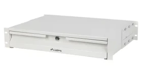 Lanberg výsuvná polica do racku 19" 2U šedá / Výsuvná polica do racku / 360 mm / nosnosť 90 kg / 4bodová montáž (AK-2001-S)