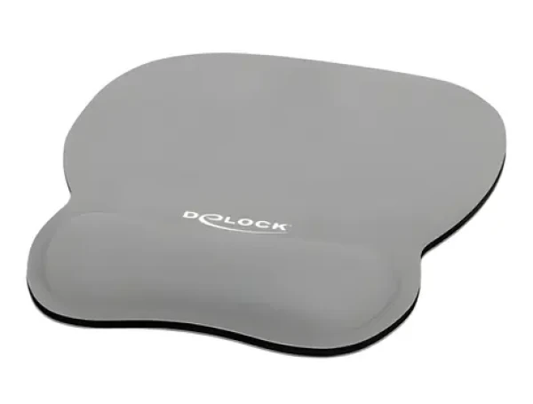 DeLock šedá / Podložka pod myš / Ergonomická / Opierka zápästia s gélom / 245 x 206 mm (12698)