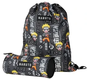 CUREPINK Set batoh a peračník Naruto / Barelový peračník na ceruzky / Motív postáv Naruto (97BW1BNAREPM)