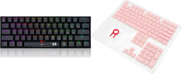 Redragon Redragon K630 DragonBorn Outemu Red (RED-K630RGB) + A130 PBT Doubleshot Pink Keycaps (A130 Pink)