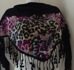 Dámska šatka Evi 444 čierna a fialová - FPrice UNI