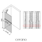 CERANO - Sprchová zástena Walk-in Onyx YL/P - 8 mm + polička/držiak na uteráky - čierna matná, bronzové sklo - 140x200 CER-689416