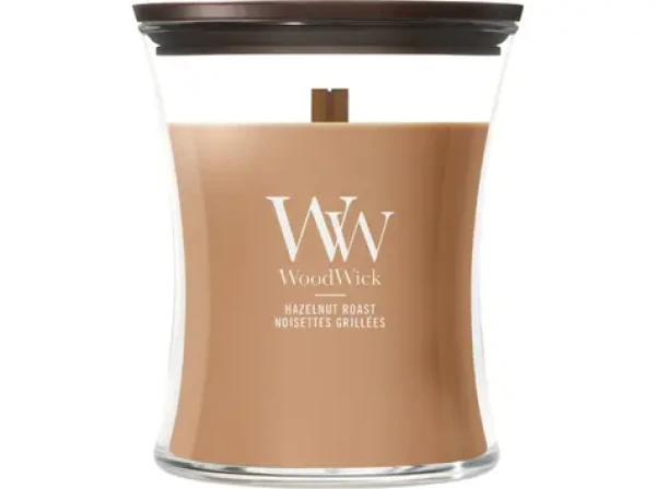 Woodwick Hazelnut Roast sviečka stredná (5038581185897)