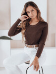 Dámsky rebrovaný sveter NOLVIE MY2494 hnedý - FashionStreet S/M