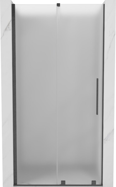 MEXEN/S - Velár posuvné sprchové dvere 90, dekor, grafit kartáčovaná 871-090-000-31-66