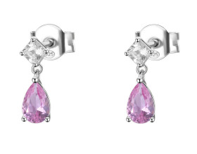 Brosway Strieborné visiace náušnice s kubickou Vibrant Pink zirkóniou FVP115