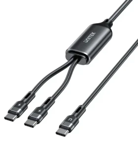 Unitek silikónový kábel USB-C - USB-C čierna / Nabíjací kábel / PD 100W / 1,8 m (C14146ABK01-1.8M)
