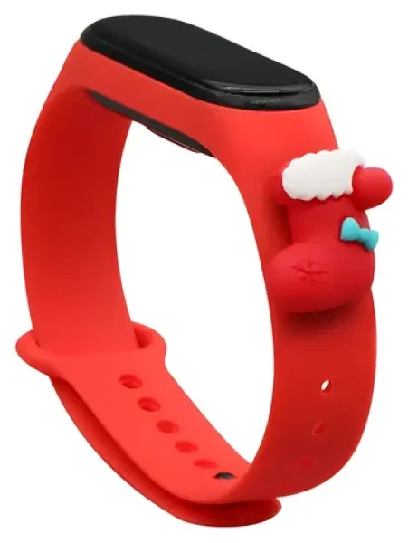 Hurtel Strap Xmas červená / Remienok / XIAOMI Mi Band 3/4/ s ponožkou