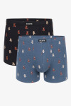 Pánske boxerky 2MH-061 2-pack Dark Blue / Jeans Pattern - Atlantic XL modrá/potisk