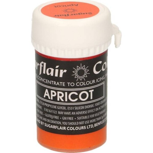 Gélová farba apricot 25 g - Sugarflair - Sugarflair
