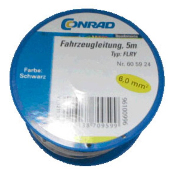Conrad Components 605924 vedenie vo vozidlách, FLRY-B, 1 x 6 mm², čierna, 5 m; 605924