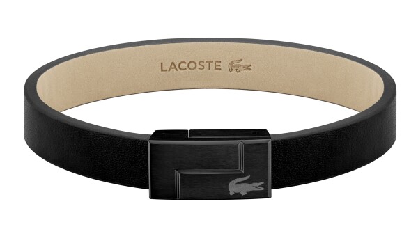 Lacoste Čierny kožený náramok Lacoste Traveller 2040073