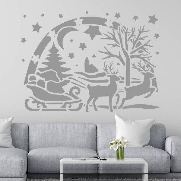 Veselá Stena Samolepka Santa Claus Farba: šedá, Veľkosť: 60 x 43 cm