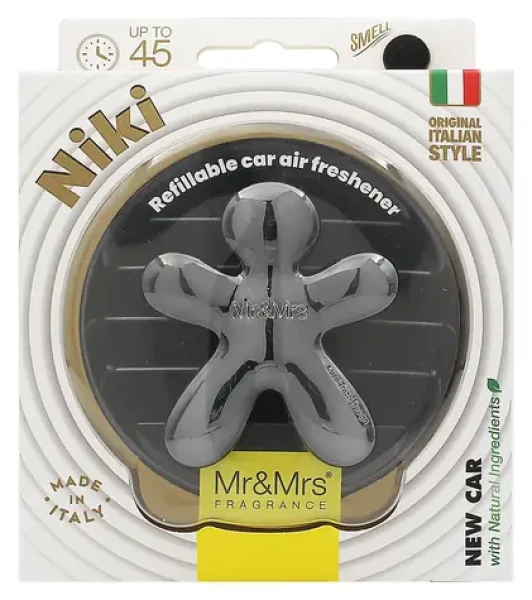 MrMrs Fragrance Niki Big Titanium Chrome New Car / Osviežovač vzduchu do auta / Vôňa nového auta (8053288297978)