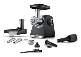 BOSCH Serie 6 MFWS650B čierna, strieborná / Elektrický mlynček na mäso / 500 W / 3,5 kg/min / 2 rýchlosti (MFWS650B)