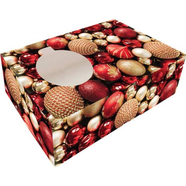 Skládací krabička na cukrovinky s okienkom 25x15x7 cm 1 ks vianočná ozdoba - Alvarak - Alvarak