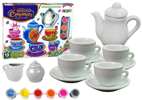 Mamido Kreatívny čajový set DIY Farby na porcelán