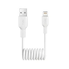 Puro Kábel USB-A - Lightning špirálový biela / Dátový kábel / 12 W / 1 m