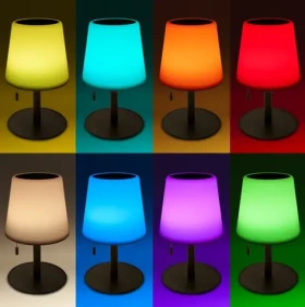 Schwaiger TILA0166 čierna/biela / LED dobíjacia stolná lampa / RGB / solárne dobíjanie / IP44 / 200 lm (TILA0166)