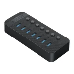 Orico CT2U3-7AB USB HUB s vypínačmi čierna / 7x USB-A 3.0 / kábel USB-A - USB-B 1m