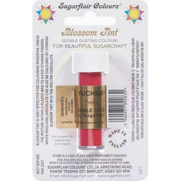 Jedlá prachová farba fuksia 7 ml - Sugarflair - Sugarflair