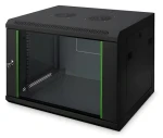 Digitus Dynamic čierna / Nástenný rozvádzač 19" / 12U / 600×450 mm / sklenené dvere / IP20 (DN-19 12-U-EC-SW)