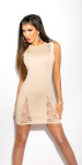 Sexy KouCla shift-dress with lace CORAL Einheitsgroesse