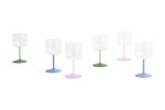 HAY Pohár na víno Tint Clear/Jade Light Blue – sada 2 ks