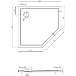 MEXEN - Flow päťboká sprchová vanička slim ľavá 90 x 80, biela lesk 46P108090L