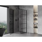 MEXEN/S - Mist-B sprchovací kút dvere krídlové ľavá 100 x 100, čierna kratka, čierna 8A2T-100-100-70-77-L