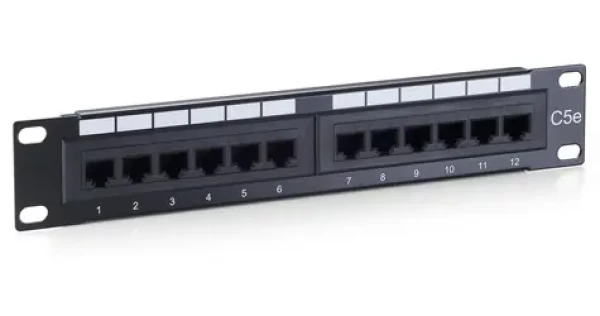 Equip čierny / Patch panel / 10" / 12x RJ45 / Cat5e / 1U (208015)
