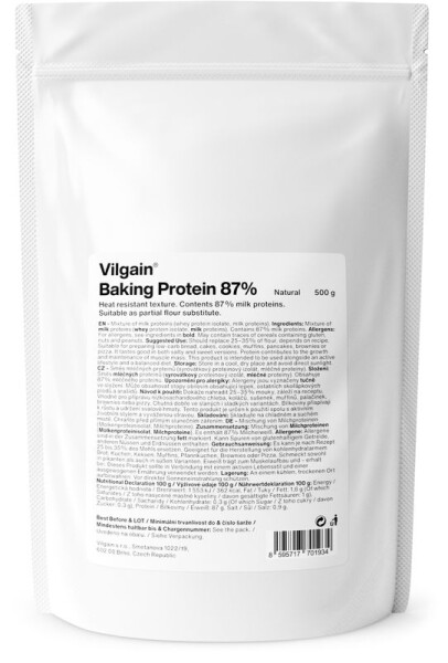 Vilgain 87 % Proteín na pečenie – 3× 500 g