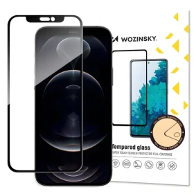 Wozinsky Tvrdené sklo Full Glue čierna / Ochranné sklo / Apple iPhone 14 PLUS a 13 Pre Max / Case Friendly rámček