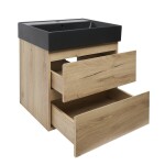 Kúpeľňová skrinka 2 zásuvková s umývadlom SAT B-Way 59x50x45 cm dub mat BWAY260OAKU2BB BWAY260OAKU2BB