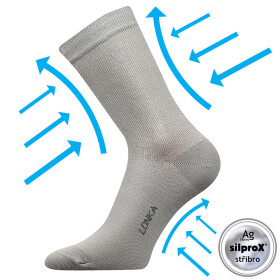 Kompresné ponožky LONKA Kooper svetlo šedé pár