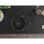 MEXEN/S MEXEN/S - Kevin granitový drez s odkvapkávačom vrátane batérie Duero, čierna/zlatá metalik 6517-75-671600-70-B