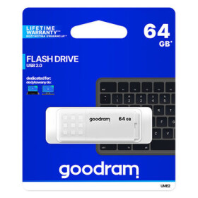 GOODRAM UME2 64GB biela / Flash disk / USB 2.0 / čítanie: 20MBs / zápis: 5MBs / dopredaj (UME2-0640W0R11)