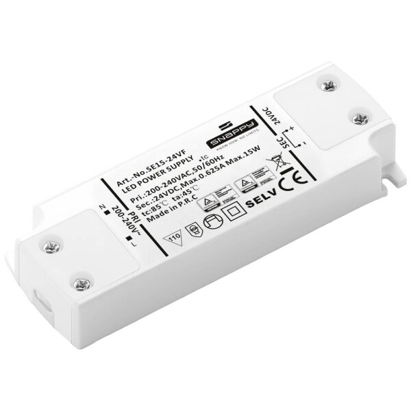 Dehner Elektronik SE 15-24VF (24VDC) napájací zdroj pre LED, LED driver konštantné napätie 15 W 0.625 A 24 V/DC schválenie nábytku, ochrana proti prepätiu,; SE 15-24VF (24VDC)