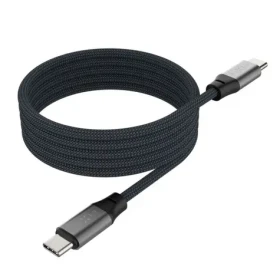 FIXED Magnetický nabíjací a dátový opletený kábel s konektormi USB-C/USB-C a podporou PD 1.2m USB 2.0 240W sivý (FIXDBM-CC12-GR)
